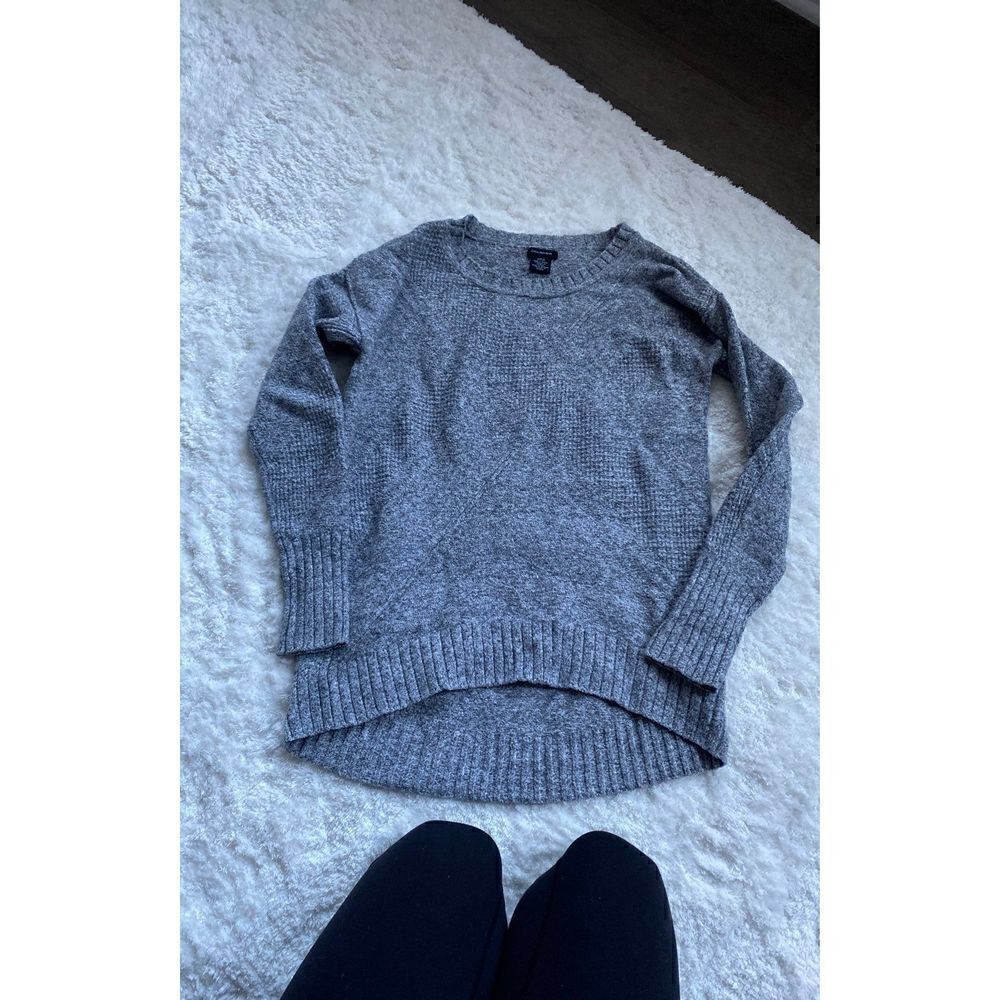 Calvin Klein Grey Knit Gray Long Sleeve Round Neck Sweater